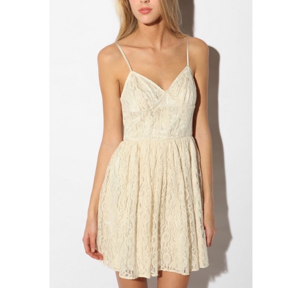 Pins & Needles Dresses Pins Needles Large Ivory Lace Corset Dress